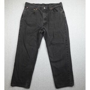 Levis 550 Jeans Mens 38x30 Black Relaxed Fit Tapered Faded Wide Leg Denim Y2K